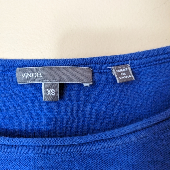 Vince Color Block Dolman Sleeve Boat Neck Cotton Slub Long Sleeve Knit T… - Picture 3 of 8